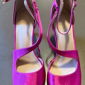 SHEIN Fuchsia Satin Strappy Heels